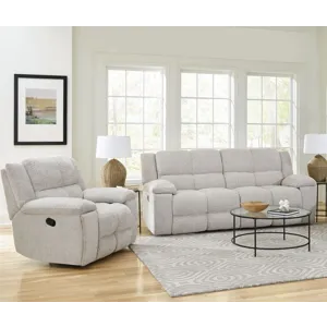 Buster Opal Taupe Manual Reclining Sofa and Recliner