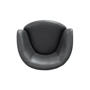 Barolo Vintage Slate 100% Italian Leather Swivel Club Chair Two Pack