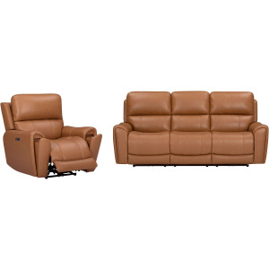 Hancock Apple Cider Zero Gravity Power Reclining Sofa and Recliner