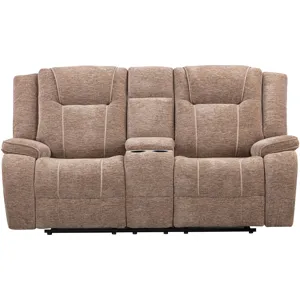 Bruno Plush Tobacco Manual Console Loveseat