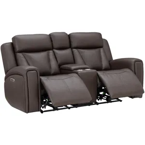 Maveric Bette Coffee Power Zero Gravity Console Loveseat P3