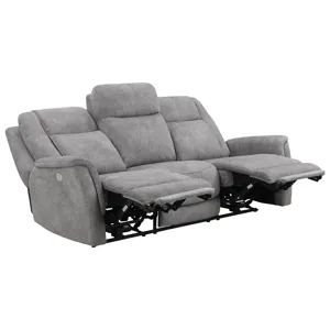 Linus Hudson Grey Power Reclining Sofa and Two Recliners