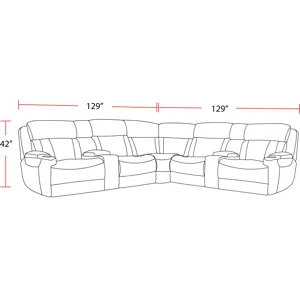 Dalton Lucky Charcoal 7 Piece Modular Power Reclining Sectional with Power Adjustable Headrests