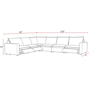 Jocelyn Birchbrook Harbor 6 Piece Modular Power Reclining Sectional