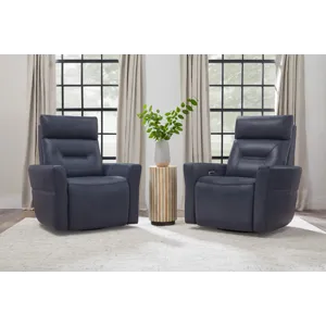 Remmington Vintage Navy Power Swivel Glider Recliner P2 Two Pack