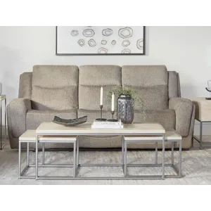 Penfield Frappe Power Reclining Sofa and Two Recliners