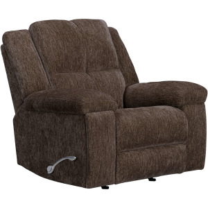 Bronco Plush Umber Manual Rocker Recliner