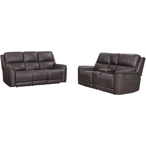 Easton Steamboat Brown Zero Gravity Power Reclining Sofa and Loveseat