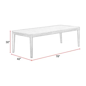 Breckenridge Dining 78 Inch Rectangular Table with 4 Upholstered Chairs and Buffet Server