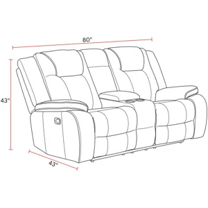 Bruno Plush Tobacco Manual Console Loveseat