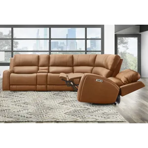 Belmont Lyric Caramel Entertainment Tilt Console with Wireless Charger