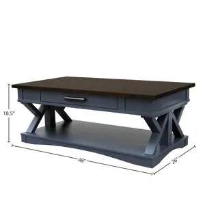 Americana Modern Denim Cocktail Table with 2 End Tables