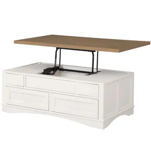 Americana Modern Cotton Lift Top Cocktail Table with 2 End Tables