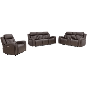 Maveric Bette Coffee Zero Gravity Power Reclining Sofa Loveseat and Recliner