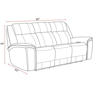 Colton Branson Tweed Power Zero Gravity Sofa and 2 Recliners with Immersive Audio
