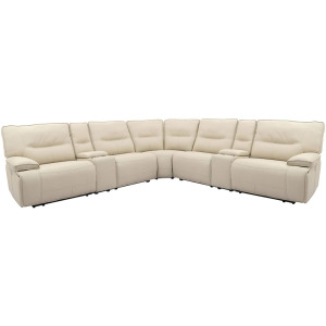 Spartacus Oyster 7 Piece Modular Power Reclining Sectional with Power Adjustable Headrests