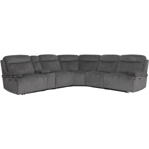 Alpine Airy Midnight 6 Piece Zero Gravity Power Reclining Sectional with Power Adjustable Headrests