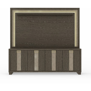 Ascent 92 Inch TV Console with Hutch and Back Panel