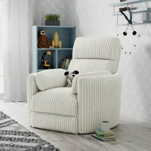 Radius Mega Ivory Power Reclining Sofa Loveseat and Recliner