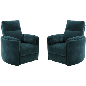 Radius Peacock Power Swivel Glider Recliner Two Pack