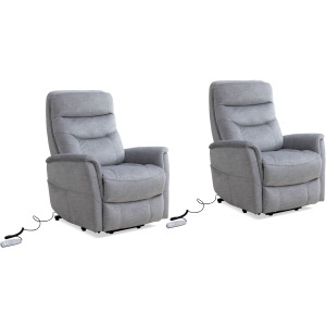 Gemini Capri Silver Power Lift Recliner with Articulating Headrest Two Pack