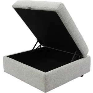 Julianna Crisp Taupe Storage Ottoman