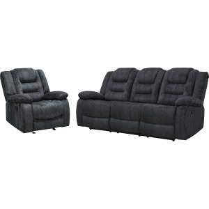 Bolton Misty Storm Manual Reclining Sofa and Recliner