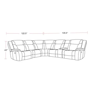 Blake Desert Taupe 6 Piece Modular Reclining Sectional and Entertainment Console