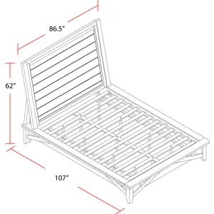 Americana Modern Bedroom King Platform Bed with 2 Nightstands