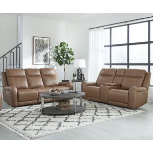 Haywood Butternut Power Reclining Sofa and Loveseat