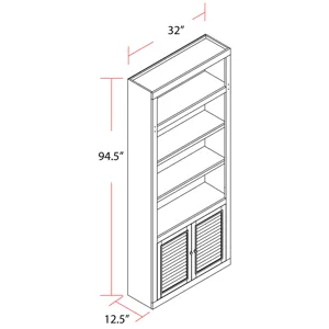 Boca 32 Inch Open Top Bookcase