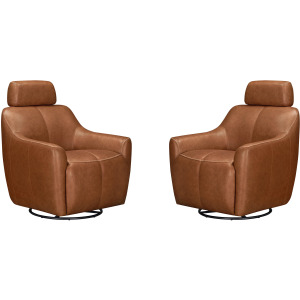 Miles Renaissance Cinnamon Swivel Gliding Accent Chair Two Pack
