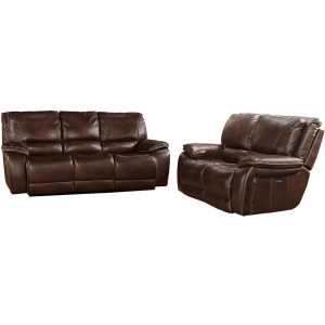 Vail Burnt Sienna Power Reclining Sofa and Loveseat
