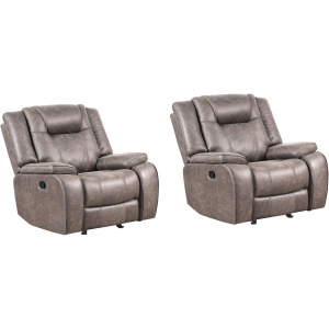 Blake Desert Taupe Glider Recliner Two Pack