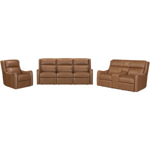Channing Renaissance Cinnamon Power Zero Gravity Sofa Tilt Console Loveseat and Recliner