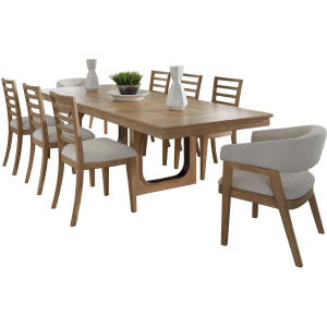 Escape Dining 84 Inch Rectangular Extendable Table With 8 Chairs