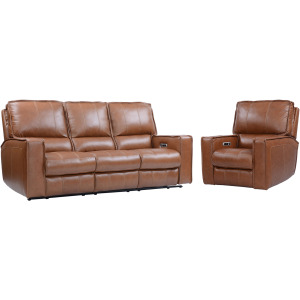 Rockford Verona Saddle Power Reclining Sofa and Recliner