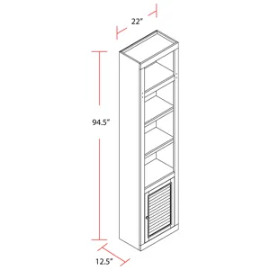Boca 22 Inch Open Top Bookcase