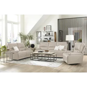 Whitman Verona Linen - Powered By Freemotion Power Reclining Sofa Loveseat and Recliner