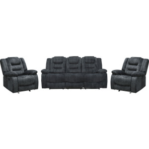 Bolton Misty Storm Manual Reclining Sofa and Two Recliners