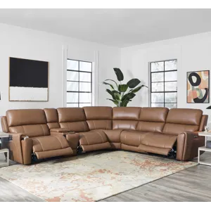 Hancock Apple Cider 6 Piece Zero Gravity Power Reclining Sectional with Power Adjustable Headrests