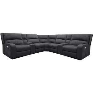 Polaris Slate 7 Piece Modular Power Reclining Sectional with Power Adjustable Headrests