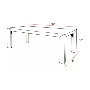 Crossings Downtown Dining 86 Inch Rectangular Dining Table