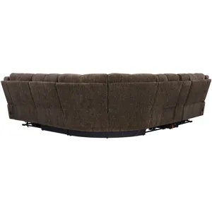 Bronco Plush Umber 6 Piece Modular Zero Gravity Power Reclining Sectional with Power Adjustable Headrests