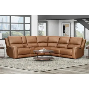 Belmont Lyric Caramel Entertainment Tilt Console with Wireless Charger