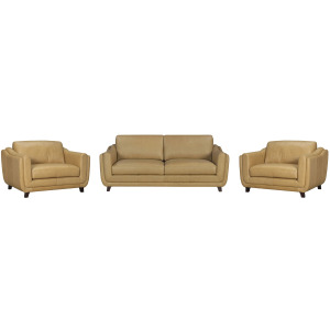 Hayden Renaissance Marigold Stationary Sofa and 2 Chair and Half
