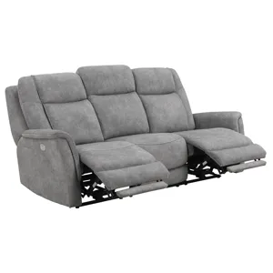 Linus Hudson Grey Power Reclining Sofa and Two Recliners