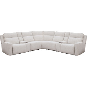 Lancaster Fluffy River Rock 7 Piece Zero Gravity Power Reclining Sectional with Power Adjustable Headrests