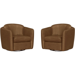 Norwood Renaissance Chestnut Swivel Glider Accent Chair Two Pack