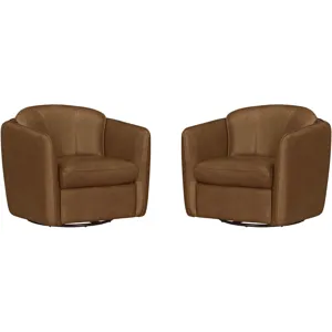 Norwood Renaissance Chestnut Swivel Glider Accent Chair Two Pack